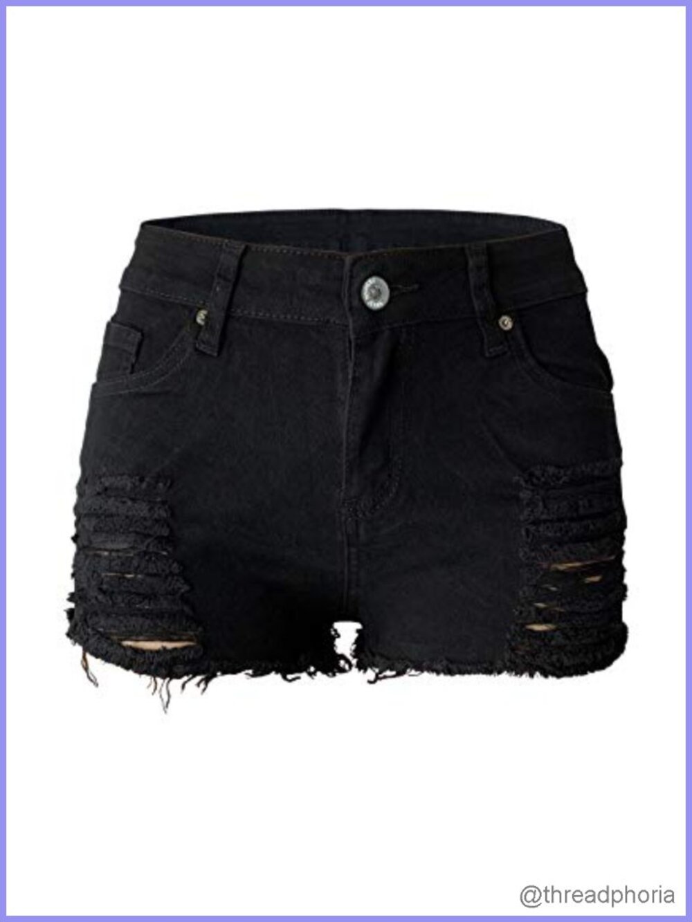 Women's Ripped Denim Shorts Mid Rise Body Enhancing Cutoff Distressed